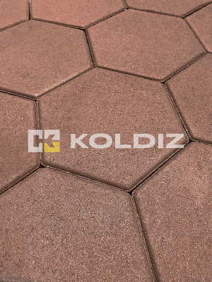 Тротуарная плитка Колдиз Шестигранник 250х220х60 Бордовая